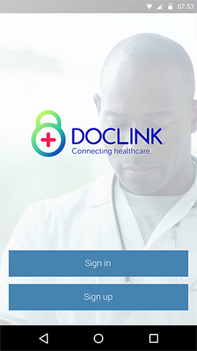 App development project - Doclink - phone mockup solutions